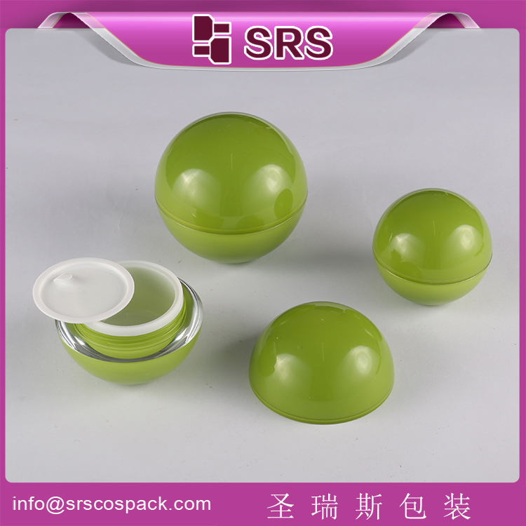 J010 ball shape plastic luxury face cream jar